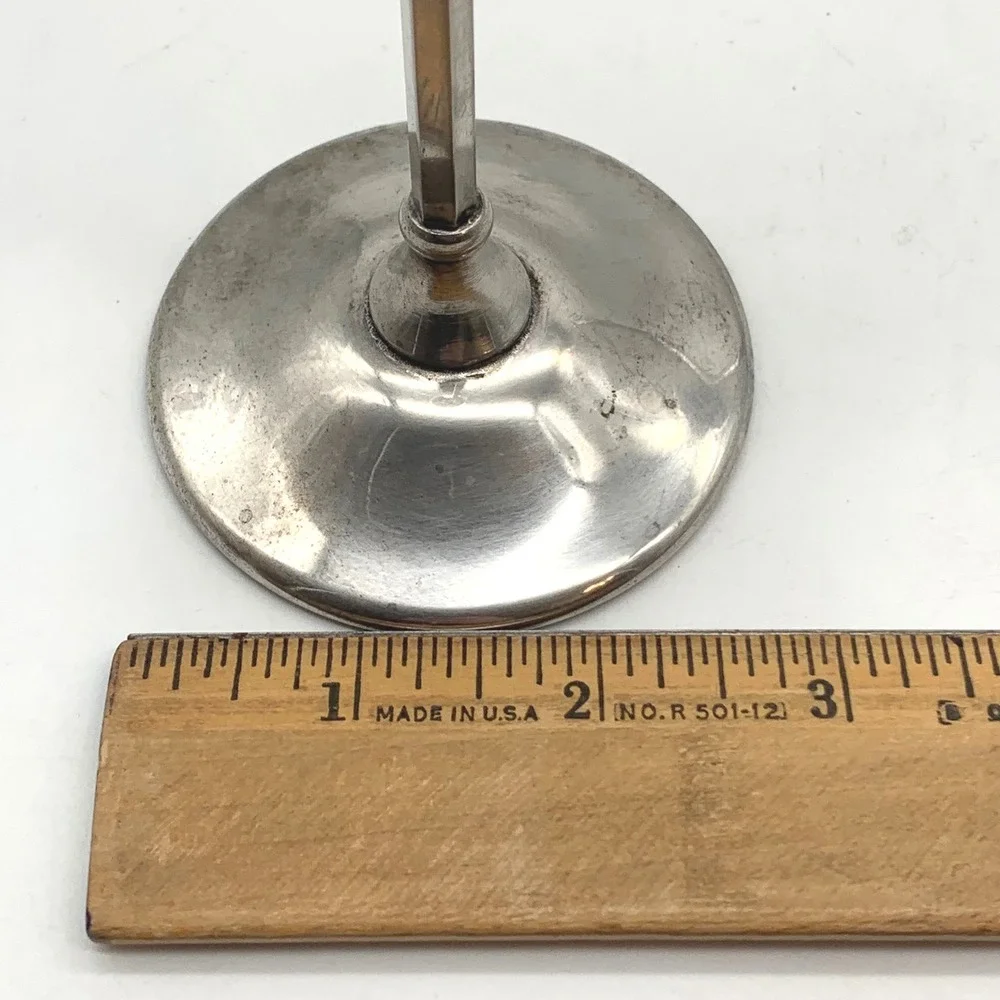 WA Italy Candlestick 10.5 Inch Silver Silverplate‎ Tall Slender Stem Tulip Cup